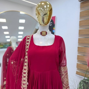 Vestido de Diseñador de Alta Calidad con Estilo Étnico, Nuevo Vestido de Diseñador Fox Georgette de Proveedor Indio - Product Image 1