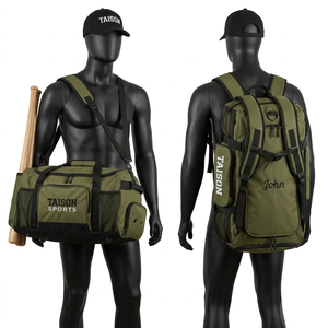 Bolsa de Béisbol de Poliéster 1680D, 320 GSM, Diseño de Paneles Verde Marino, Logotipo Personalizado Bordado, Bolsa para Equipo Deportivo - Product Image 4