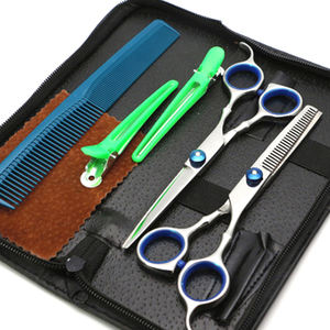 Juego de Tijeras de Peluquería 4cr para Cortar y Entresacar Cabello, con Peine Recto y Tijeras de Corte Recto para Salón - Product Image 6