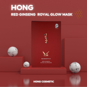 Masque en tissu Hong Royal Glow 25g*10 format voyage, ginseng rouge coréen premium pour le visage, éclat instantané, anti-âge et hydratation intense - Product Image 2