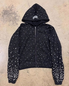 Custom 100% Cotton Drop Shoulder for Men Teens <b>Boys</b> and Girls Sheisty Design Hoodie Makers Rhinestone Hoodie Shiny Thick - Product Image 4