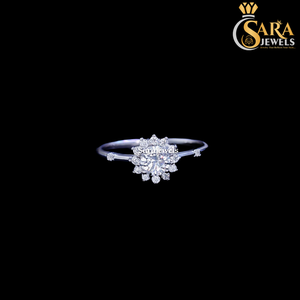SARA JEWELS Flower Shape Cubic Zirconia Engagement <b>Ring</b> 925 Silver Plated Women's Classic Style For <b>Indian</b> Export - Product Image 3