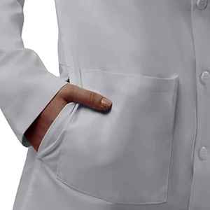 Uniforme d'hôpital unisexe de haute qualité, personnalisé, blanc, respirant, confortable, en coton et polyester, blouse de médecin, blouse de laboratoire - Product Image 3