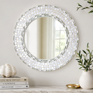Premium Shell Mosaic Wall <b>Hanging</b> <b>Mirror</b> Luxury Handcrafted Mother of Pearl Inlay Decorative <b>Mirror</b> for Interior Design - Product Image 4