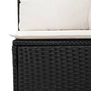Ensemble de canapés de jardin de taille moyenne avec housses amovibles en rotin PE noir - Product Image 6