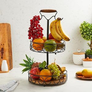 Grand panier de rangement industriel en métal écologique de style vintage, organisateur en fil métallique robuste pour la maison, la cuisine, le garde-manger et le placard - Product Image 5