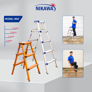 บันไดอลูมิเนียมพับได้ NIKAWA 4 ขั้น 6 ฟุต ล็อคแบบแมนนวล รับน้ำหนักได้ 150 กก. พกพาสะดวก ใช้ในบ้าน อพาร์ทเม้นท์ ซูเปอร์มาร์เก็ต ราคาดีที่สุด - Product Image 2