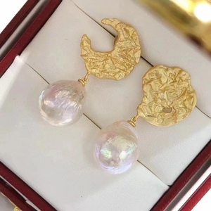 Boucles d'oreilles pendantes en argent pur S925 avec perle d'eau douce, polyvalentes, pour les trajets quotidiens, cadeau d'anniversaire 9M, boîte cadeau, boucles d'oreilles pendantes - Product Image 1