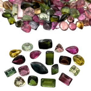Lote de piedras preciosas de turmalina múltiple Natural de 100 CT de alta calidad, piedras preciosas sueltas de corte mixto facetado rosa para anillos con certificación IGI - Product Image 2