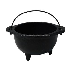 Caldero de Hierro Fundido Tradicional Hecho a Mano con Asa para Rituales, Decoración, Quemar Incienso, Meditación y Exhibición Decorativa de Mesa - Product Image 1