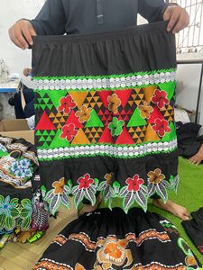 Women's Vintage Bohemian A-Line Pleated <b>Beaded</b> Anti-Wrinkle <b>Skirt</b> with Elastic Waist Soft 100% Polyester Mini <b>Skirt</b> Summer Wear - Product Image 4
