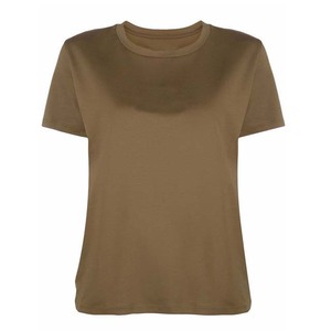 เสื้อยืดคอกลมแขนสั้นสีเขียวมะกอกสำหรับผู้หญิง ทรงปกติ ผ้าฝ้ายเจอร์ซีย์ 100% สไตล์ลำลอง ใส่ได้ทุกฤดู - Product Image 2