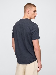 Camiseta de Jersey de Manga Corta con Cuello Redondo para Hombre, Color Azul Marino Sólido, Corte Holgado, Estilo Casual, 200 Gramos, Ecológica, de Secado Rápido - Product Image 3