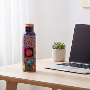 Botella de Agua Aislada al Vacío de Acero Inoxidable con Diseño Bohemio y Tapa de Cobre para Viajes - Product Image 3