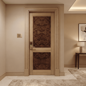 Porte intérieure moderne en placage d'ingénierie à grain de bois massif pour appartement et usage résidentiel - Product Image 2