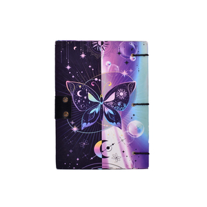 สมุดโน้ตธีมอวกาศแฟนตาซี A5 พร้อมตัวล็อคโลหะ ปกผีเสื้อหลากสี |   สมุดบันทึกสร้างสรรค์แบบเขียนสองหน้า 200 หน้า - Product Image 2
