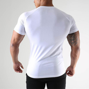 Camiseta Deportiva de Manga Corta para Hombre, Cuello Redondo, Ajustada, de Secado Rápido, Antiarrugas, Tejida en Spandex/Poliéster, Color Borgoña/Negro, Venta al Por Mayor de Fábrica - Product Image 4