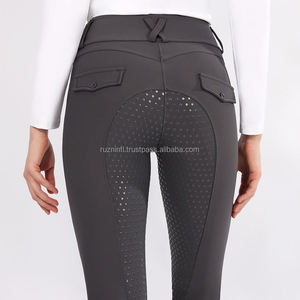 Pantalones de equitación de alta calidad con agarre de silicona, mezcla de algodón y forro de nailon elástico, pantalón ecuestre de moda. - Product Image 3