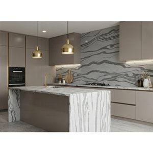 Marbre BLACK WAVE BLASTED Calcite, grande dalle polie, design moderne et écologique, modèle 3D, décoration murale pour salon, Rajasthan - Product Image 1