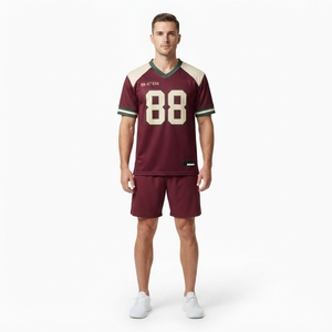 Conjunto de Uniforme de Fútbol Americano Personalizado en Verde Borgoña para Hombre, Ropa Deportiva Sublimada para Equipo 2026 - Product Image 5