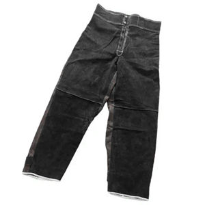 Pantalon de soudeur et protège-jambes en cuir OEM résistants au feu pour soudeurs et forestiers - Product Image 1