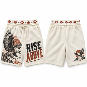 Shorts con Estampado de Helecho, Ilustración de Hojas Botánicas, Ropa Casual Urbana, Atuendo para Festivales, Prendas de Viaje, Diseño Artístico - Product Image 1