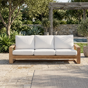 Sofás de Jardín de Madera de Teca, Sofá de Exterior de Grado Comercial para Hoteles, Resorts, Áreas de Espera al Aire Libre, Sofá de 3 Plazas, Suministro para Proyectos - Product Image 1