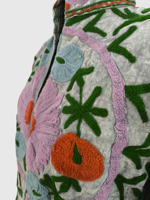Veste à col mandarin brodée à la main avec des motifs floraux, manches longues, en coton, pour femmes, taille plus, vêtements de printemps
