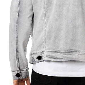 Chaqueta para hombre, elegante, de manga larga, con botones, de mezclilla, servicio OEM, alta calidad, estilo urbano. - Product Image 3