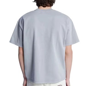เสื้อยืดคอกลมชาย ผ้าฝ้าย 100% คุณภาพสูง ทรงโอเวอร์ไซส์ สไตล์ลำลอง รับออกแบบโลโก้ ตัดเย็บแบบไหล่ตก - Product Image 2