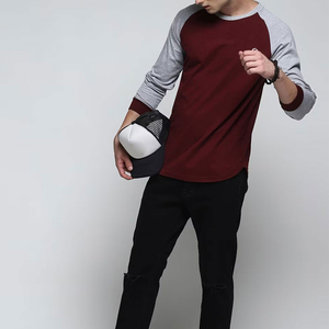 เสื้อยืดแขนยาวผู้ชายคุณภาพสูง ผ้าฝ้าย 100% สีพื้น ปรับแต่งสีได้ ระบายอากาศดี คอกลม สไตล์ลำลอง - Product Image 3