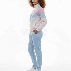 Ensemble de survêtement classique pour femme, fermeture éclair intégrale, vêtements de sport confortables avec tissu lisse pour l'entraînement - Product Image 6