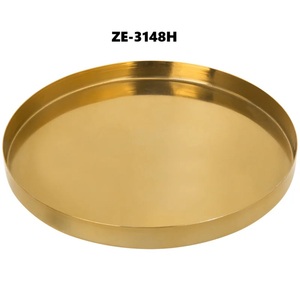 Round Metal <b>Decorative</b> Tray Polished Finish Minimalist Design Dishwasher Safe Flat <b>Plate</b> Dishes & <b>Plates</b> - Product Image 3