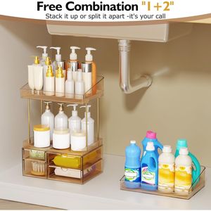 Organizzatore per Trucchi a 4 Livelli con 4 Cassetti, Contenitore per Cosmetici da Bagno per Organizzazione su Piano di Lavoro - Product Image 5