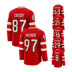 Maillot de hockey sur glace - Unisexe adulte 100% polyester écologique et respirant, impression numérique antibactérienne, maillot de match à domicile en stock - Product Image 6