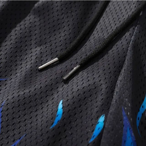 Shorts de basketball pour hommes, décontractés, tricotés, séchage rapide, vêtements de sport, entraînement, gym, fitness, légers, respirants, en maille, avec cordon de serrage - Product Image 5