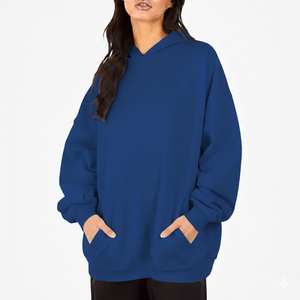 Sweat à capuche oversize confortable pour femme, imprimé, avec logo frontal, décontracté, doux, chaud, à manches longues, 100% coton - Product Image 6