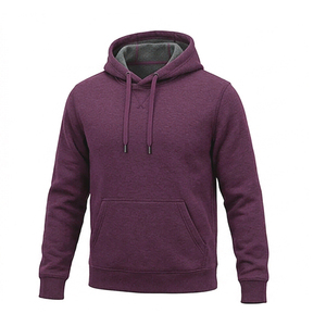 Sweat à capuche violet pour homme, 100 % coton de haute qualité, série High Street, effet vieilli, personnalisé, style vintage - Product Image 2