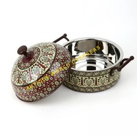 Couvercle de casserole/chaudière en acier inoxydable de 28 cm, isolé, antiadhésif, thermique, émaillé, motif floral, durable, moderne et minimaliste, de luxe