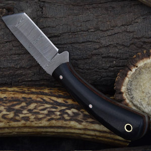 Couteau à lame fixe en acier Damas portable avec manche en bois, couteaux de survie professionnels pour la chasse et le camping en plein air, pour le bricolage - Product Image 4