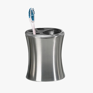 Wholesale Stainless Steel Curved Round Minimalist Multi Slot <b>Toothbrush</b> <b>Holder</b> Stand Modern Bathroom Vanity Accessory Storage - Product Image 3