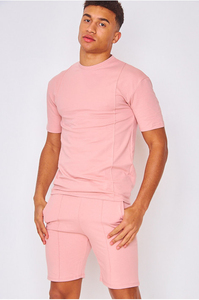 <b>Men</b> Cotton Tracksuit Short Set Oversized <b>Pullover</b> Shirt and Elastic Waist Shorts Summer Streetwear - Product Image 3