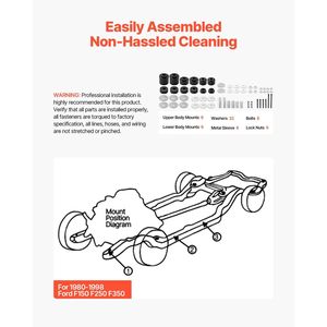 Kit di Boccole per Montaggio Carrozzeria 1980-1998 per Ford F150 F250 F350, 62 Pezzi in Poliuretano, Sostituzione Rapida Compatibile con Sospensioni per Camion - Product Image 6
