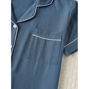 Ensemble de pyjama pour femmes, élégant, imprimé, floral, manches courtes, taille élastique, doux, respirant, pour dormir, se détendre - Product Image 6