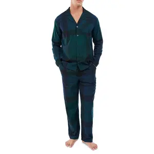 Ensemble pyjama de luxe pour hommes, vêtement de nuit unisexe, vêtement de remorquage, offre spéciale, ensemble pyjama 100% coton uni pour la maison