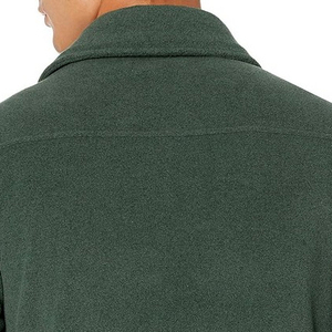 Veste en polaire beige pour homme avec bordure noire, col montant, fermeture éclair, respirante, 100% laine, décontractée, hiver - Product Image 2
