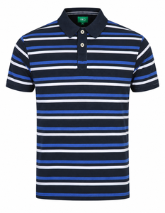 Camisa de Cuello Alto para Hombre, Manga Corta, Corte Regular, Tejida, 100% Algodón, Secado Rápido, Formal, Blanca y Rosa - Product Image 1