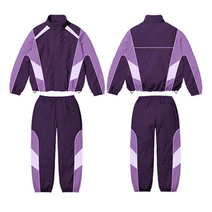Custom Men's Nylon Tracksuit Zip up Sport Joggers Set Windbreaker Cargo Set Two Pieces Jacket Jersey Jogging <b>Track</b> <b>Suit</b> for Men - Product Image 1