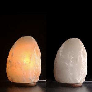 Natural Himalayan white salt lamp crafted with premium quality <b>crystal</b> salt and wooden base for a classic decorative appearance - Product Image 4