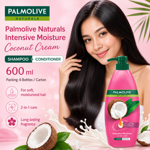 Palmolive Naturals Intensive Moisture Coconut Cream <b>Shampoo</b> 600ml | 2-in-1 Smoothing Straightening - Product Image 6
